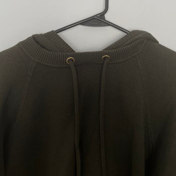 Sandro Paris Olive Green Soft Designer Hoodie Pullover Sweatshirt Size L - Picture 5 of 13